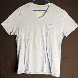 Express Sky Blue V-Neck Short Sleeve Tee